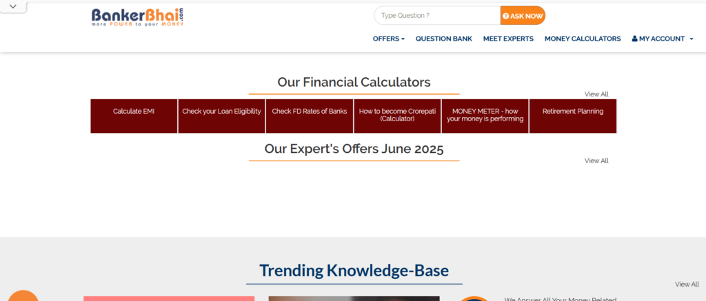 bankerbhai finance website