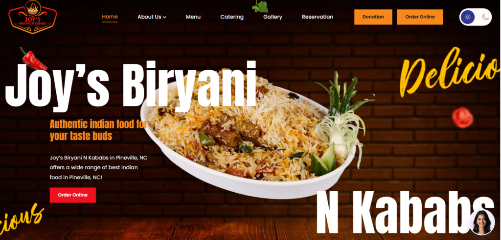 joybriyani web development website